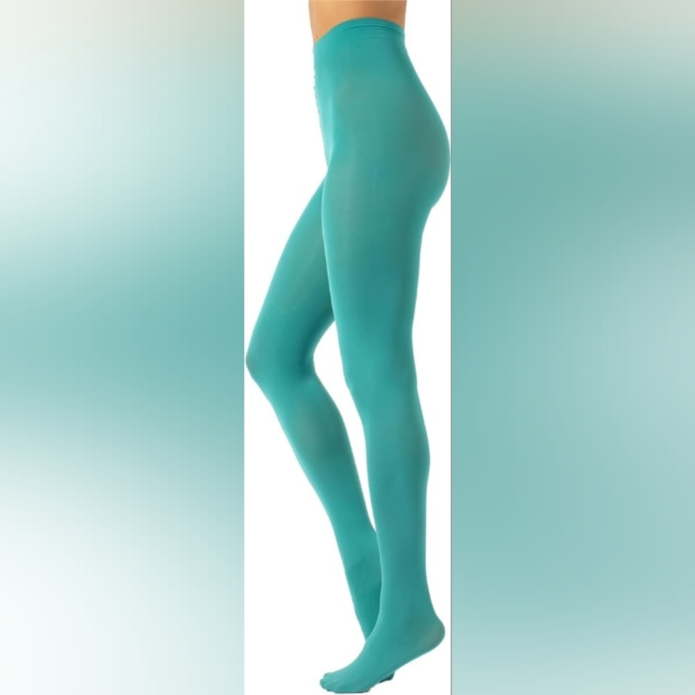 Teal Opaque Tights. NWT. Multiple Sizes available. Guilia Brand.